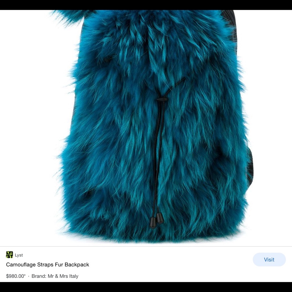 Mr and Mrs Italy fox fur Backpack - Picture 10 of 10